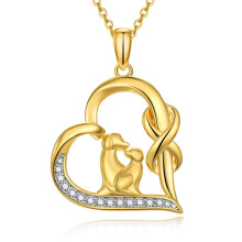 Gold-Plated 925 Silver Dog Mom Necklace with Infinity and