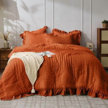 Burnt Orange Comforter Set Microfiber 3-Piece