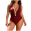 Women's One-Piece Swimsuit V-Neck Cutout Tummy Control 1