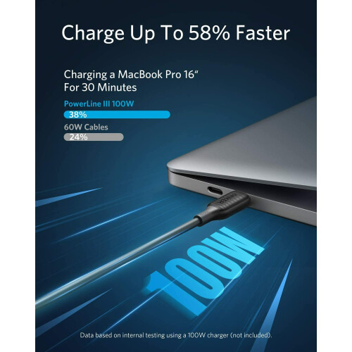Anker Anker USB C Cable 100W 6ft Type C Charging Cable Black for MacBook Pro iPad Pro 1