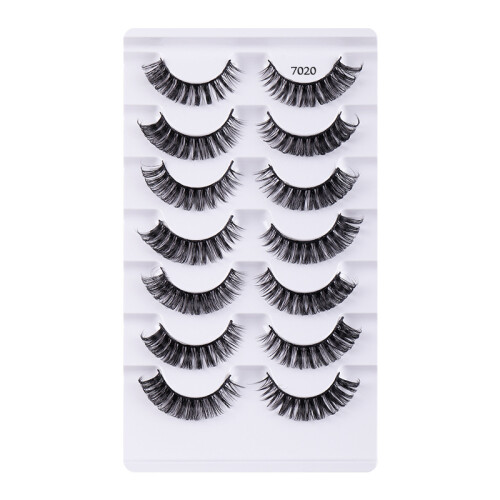 Curly False Eyelashes Natural Thick Realistic Style 7 Pairs