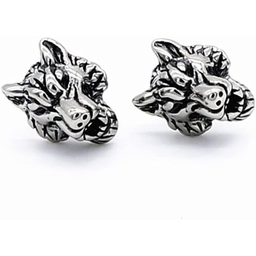 Punk Wolf Stud Earrings Stainless Steel 1 Pair 1