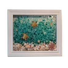 DIY Sea Glass Art Kit with Wooden Frame 1 Set