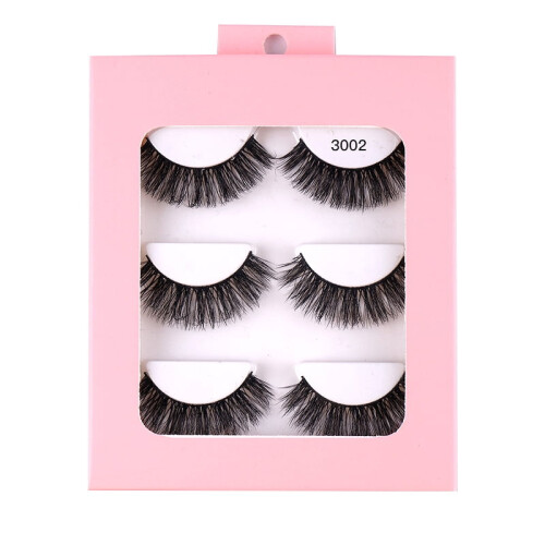 Synthetic False Eyelashes Curly Thick Realistic 3 Pairs