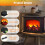 Decorative Fireplace Lantern LED Flame Black 5