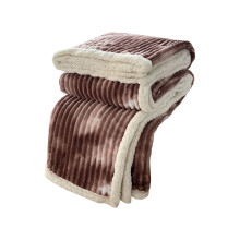 Queen Throw Blanket 90x90 in Double-Layer Lamb's Wool Milk