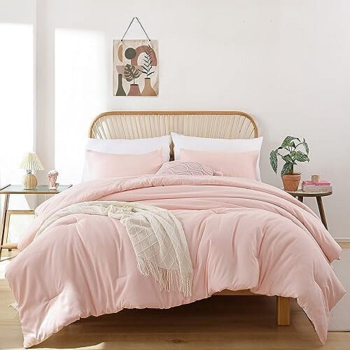 Boho Pink Comforter Set Full Size 3pcs