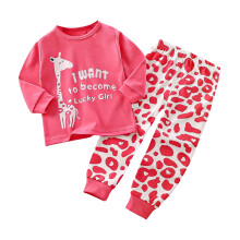 Kids Pajamas Long Sleeve 2-Piece Set Watermelon Print Red