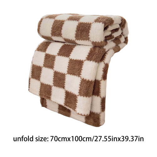 Soft Fuzzy Plaid Throw Blanket 30x40 2