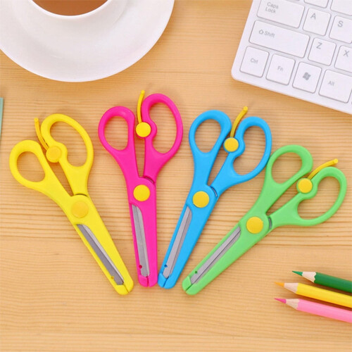 Plastic Safety Art Scissors 4 Pcs 1