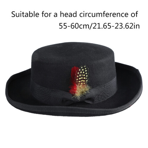 COMEET Western Top Hat Unisex Short-Brimmed Fedora 2