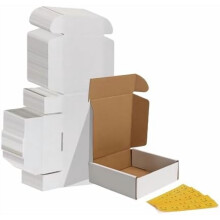 Shipping Boxes 6x6x2 Inches White Corrugated Set of 50