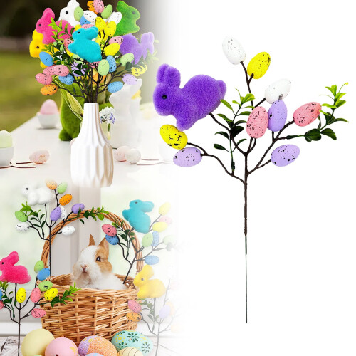 Easter Egg Branches with Bunny Berries and Leaves 1