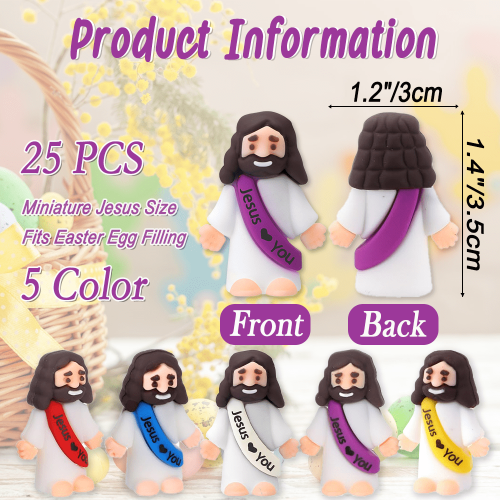Mini Jesus Figurines Religious Easter Egg Hunt Toys 25 pcs 1