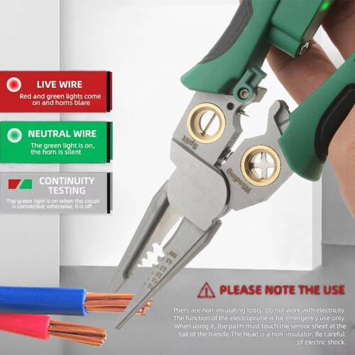 Wire Stripping Pliers with Voltage Test 8-in-1 2