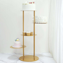 Gold Metal 5-Tier Round Dessert Stand 2.5 Ft