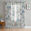 Sheer Curtains Retro Blue White Flowers Grey Stripe 52x63 3