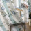Sheer Curtains Retro Blue White Flowers Grey Stripe 52x63 5