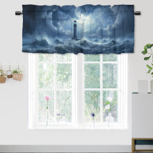 Nautical Lighthouse Window Valance Coastal Blue 54x18 in 1