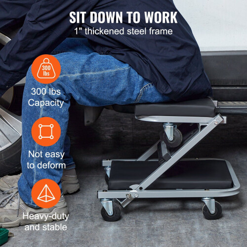 Z Creeper Seat Rolling Work Stool 2-in-1 2