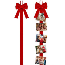 Christmas Card Holder Red Velvet Bow with 100 Clips