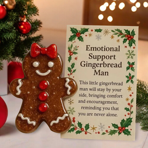 Acrylic Gingerbread Pocket Hug with Positive Card
