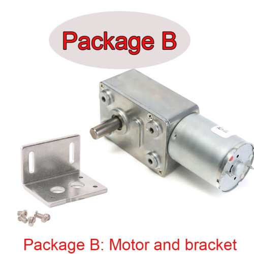 JGY370 Worm Gear Motor with Bracket, Speed Controller and 2