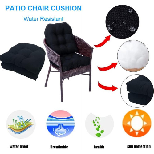 Garden Cushions Extra Thick Square 2 Pack 19x19 Inches Dark 2