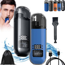 Nose Hair Trimmer Portable IPX7 Waterproof Dual Blade