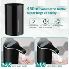 2X Schaum Seifen Spender Automatisch - Berührungsloser Seifen Spender USB Wiederaufladbarer Elektrischer Seifen Spender 450ML Schwarz