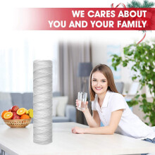 12Pcs 5 Micrometre String Wound Water Filter Universal Whole House Replacement Cartridge Sediment Filters 10Inch
