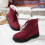 Willtoo Women's Winter Ankle Boots Red 6