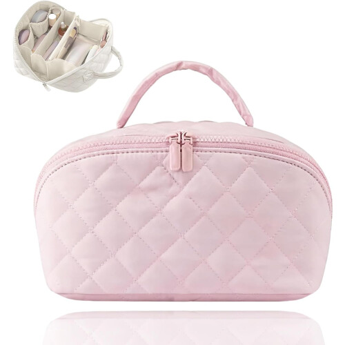 Makeup Bag for Women Water-Resistant Puffy Padded Large