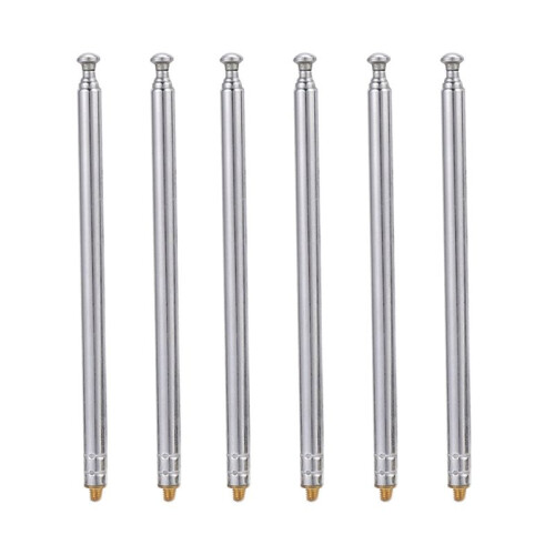 6X RC Model Car 5 Silver 5 Section 3 mm External Threaded Expansion Antenna