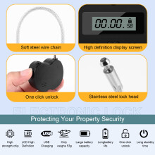 Lock LCD Display Lock Multifunction Travel Electronic Timer, Waterproof USB Rechargeable Temporary Timer Padlock