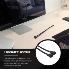 1 do 2-DrożNy Kabel w Oplocie Y Splitter 3/4 Pinowe ZłąCze MęSkie PWM Wentylator Komputer PC PrzedłUżAcz Kabla Adaptera Wentylatora