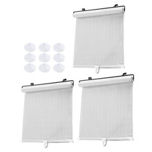 3X Sunshade Roller Blackout Suction Cup Blinds Curtains for Living Kitchen Office Car Window Free-Perforated Curtain B