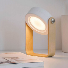 (Branco) Lanterna de mesa LED portátil, dobrável, recarregável via USB e com intensidade ajustável.