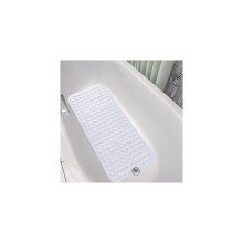 (38 x 70 cm, blanc) Tapis de bain extra large antidérapant pour baignoire, forte adhérence, anti-moisissure, en caoutchouc.
