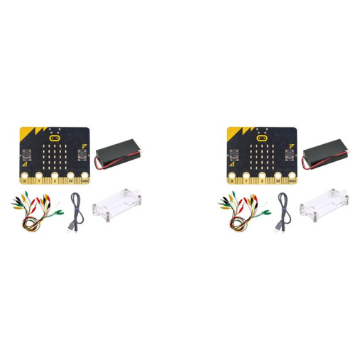 2X BBC Microbit Go Start Kit Micro:Bit BBC Development Board Apprendimento Programmabile DIY con Clip A Coccodrillo Set di Puntali