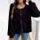 French Premium Wool Knit Cardigan Long Sleeve Open Front 7