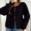 French Premium Wool Knit Cardigan Long Sleeve Open Front 8