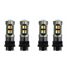 4X LED-Licht Zweifarbige Birne T25 3157 P27-7W 5630 20SMD Canbus Autobremse Rückfahrscheinwerfer Blinker Weiß Bernstein B
