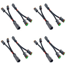 4X Y Type Leads Deutsch DT DTP 2 Pin Socket Adapter for LED Pod Work Light Retrofit Connectors Wiring Harness