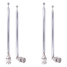 (4 Pack) BNC Radio Antenna with BNC Male Plug Jack Connector Adapter Telescopic Stainless Steel VHF UHF BNC Antenna