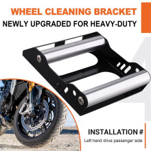 Motorcycle Universal Chain Clean Roller Ramp Lift Tire Cleaning Stand Tire Wash Bracket Portable Black