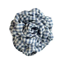 Polyester Hair Bands Yellow Rose Plaid 12 pcs