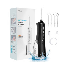 Water Flosser Cordless 300ml Rechargeable 4 Modes 5 Jet Tips Oral Irrigator Black