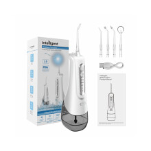 Water Flosser Cordless 300ml Tank Rechargeable Oral Irrigator Pick 4 Mode 360 Degree Rotating Nozzle IP7 Waterproof White