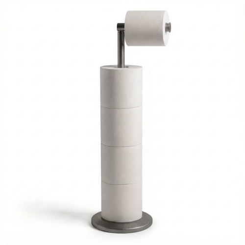 Vrijstaande toiletpapierhouder - zilver